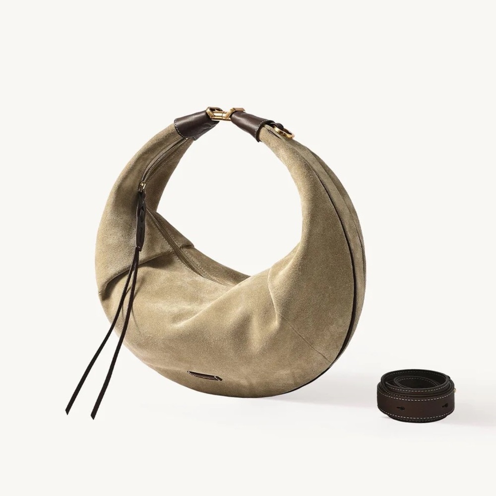 Songmont Large Luna Hobo Bag Dune Suede